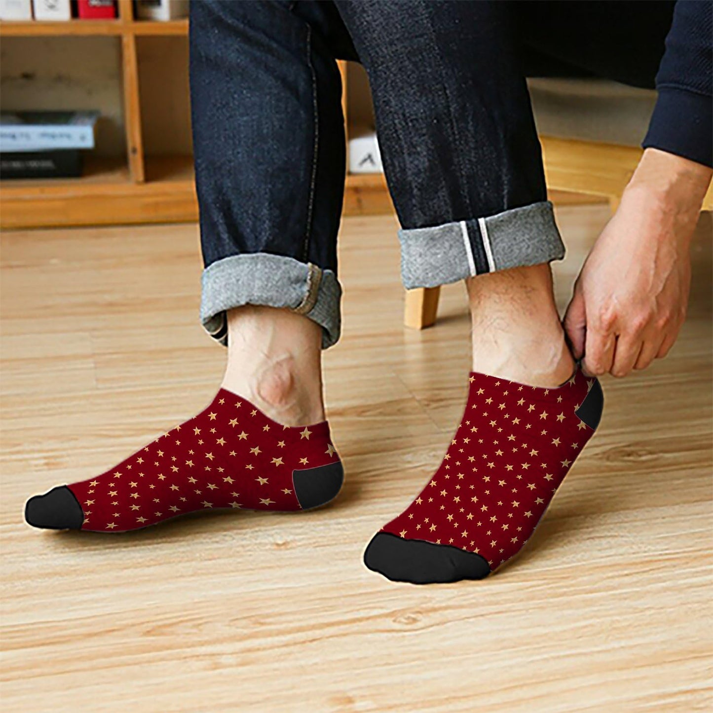 Funny Christmas Pattern Boys Ankle Socks Low Cut For Men Socks