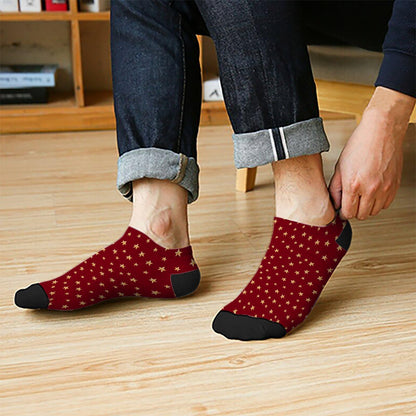 Funny Christmas Pattern Boys Ankle Socks Low Cut For Men Socks