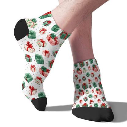 Funny Christmas Pattern No Show Socks Men Cotton Sock Mens