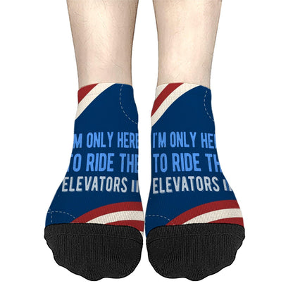 I'm Onlys Here To Ride The Elevator Mens Dress Socks Cotton Socks For Women Ankle Sock For Women