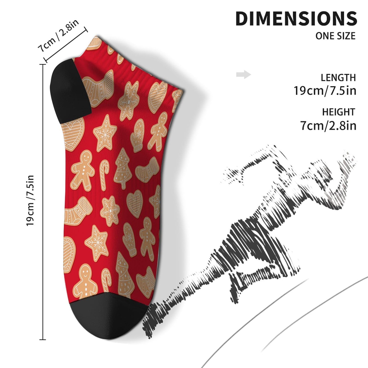 Funny Christmas Pattern Womens Cotton Socks Low Cut Socks For Men