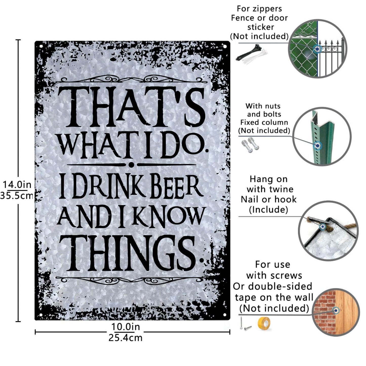 I Drink Beer and Know Things Sign - Rustic Room Decor