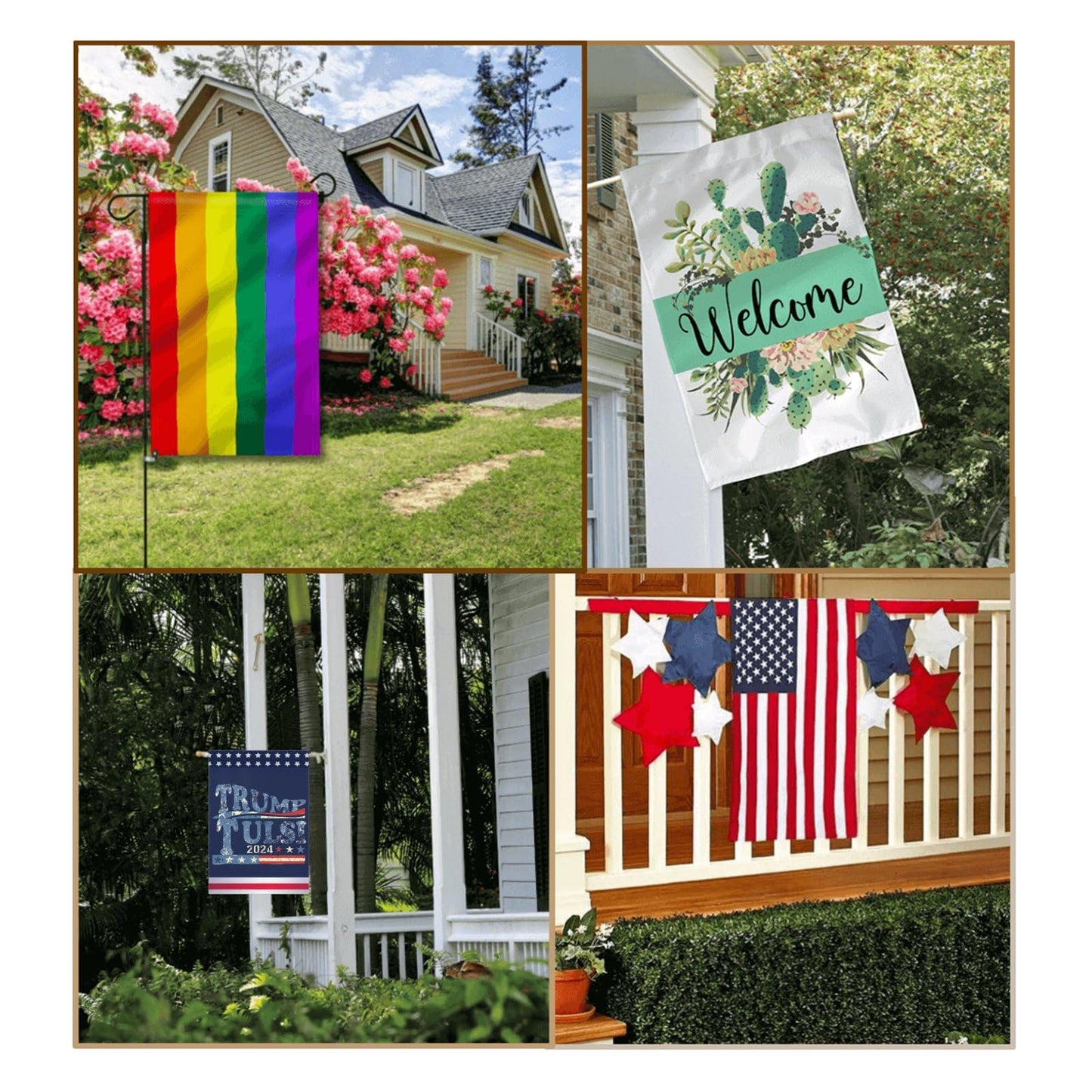 Tulsi Gabbard Let's Go Tulsi 2024 Trump Tulsi 2024 Garden Flags One Size Double Sided Inspirational Garden Flag Double Sided For House Funny Garden Flag