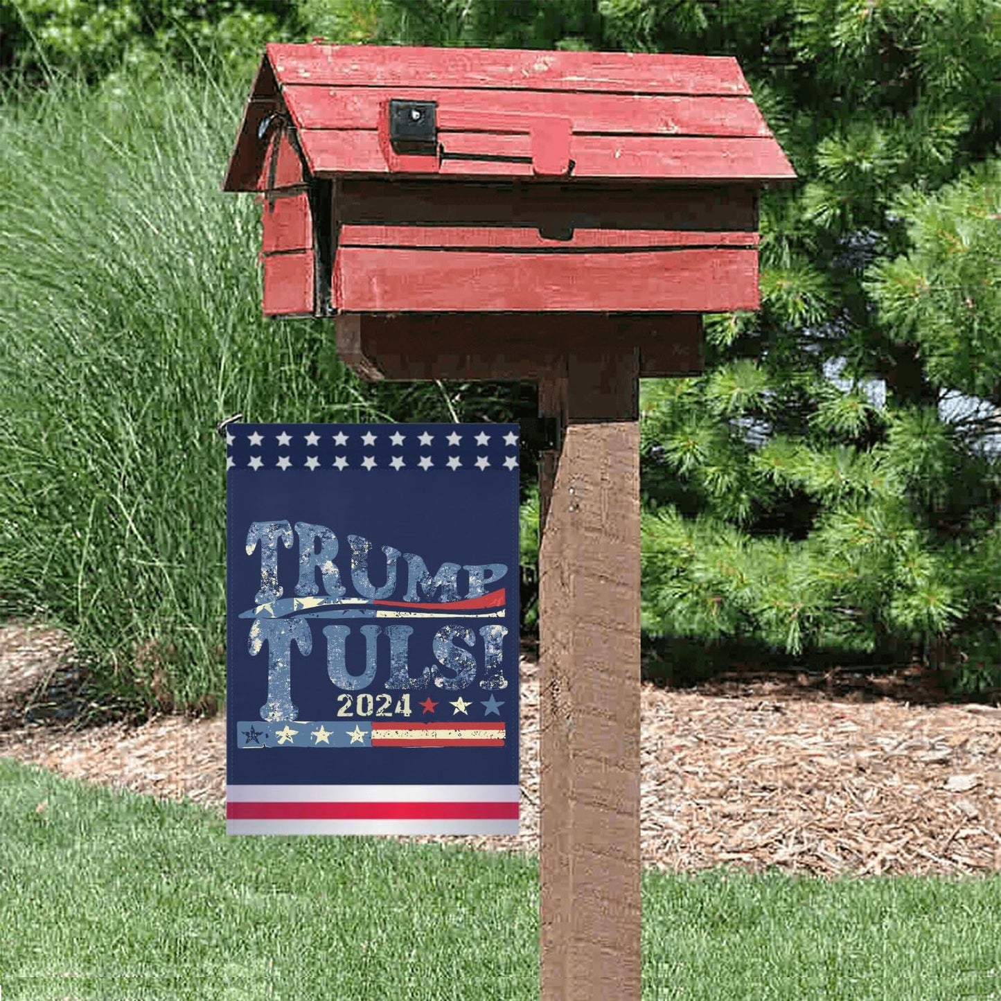 Tulsi Gabbard Let's Go Tulsi 2024 Trump Tulsi 2024 Garden Flags One Size Double Sided Inspirational Garden Flag Double Sided For House Funny Garden Flag