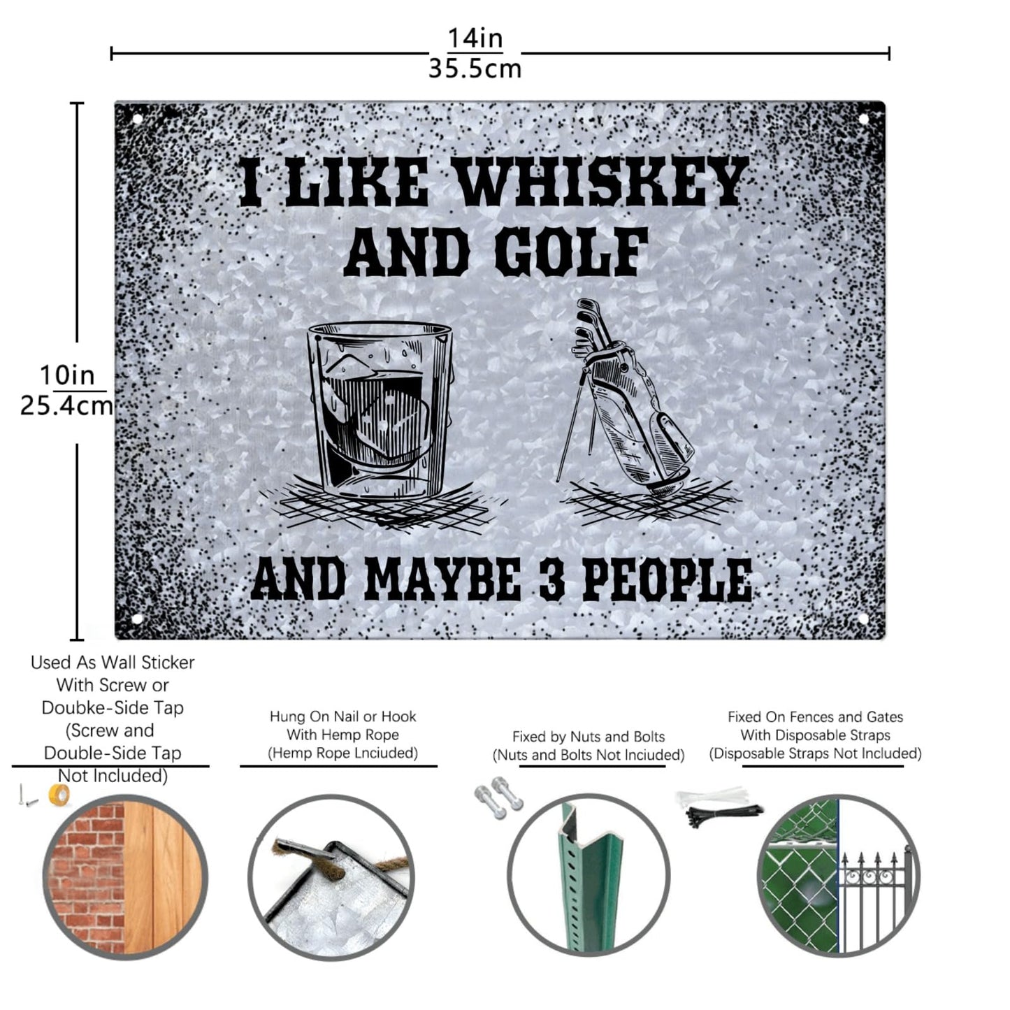 I Like Whisky And Guns And Maybe 3 People Galvanized Metal Signs Bathroom Decor For Patio