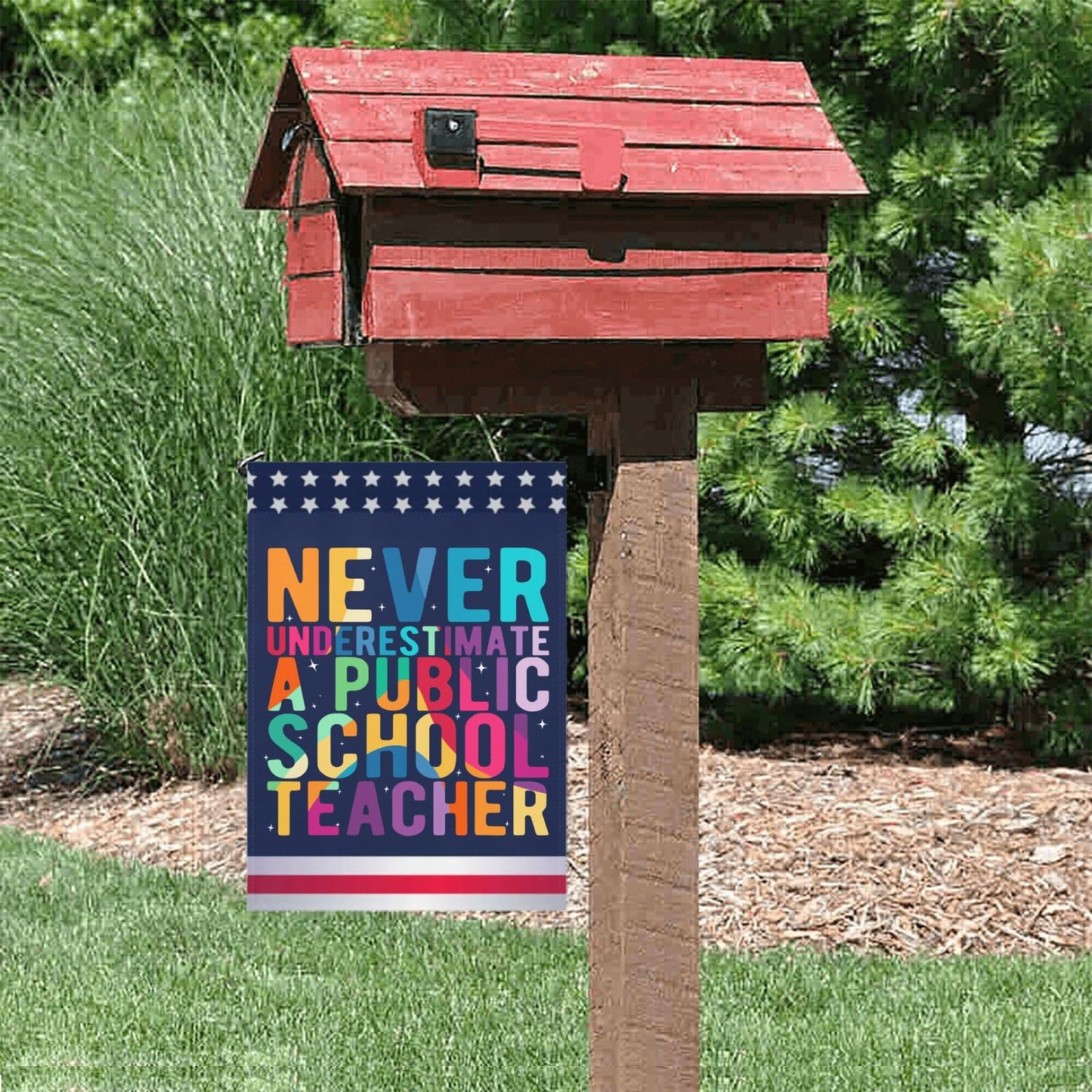 Double Sided Inspirational Garden Flag for Public School Teachers - 2024 Edition