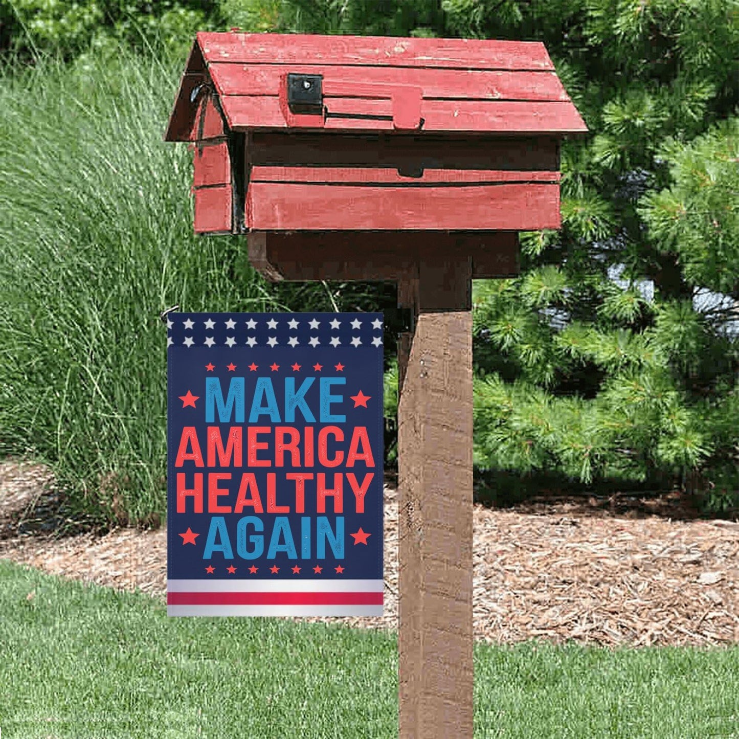 Make America Healthys Again Tees Gifts Garden Flags One Size Humorous House Flags Double Sided House Funny Garden Flag