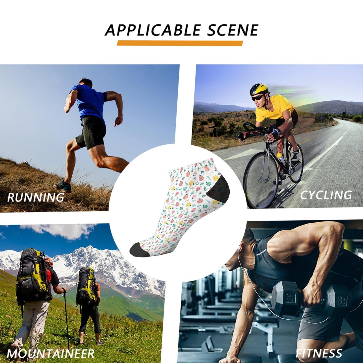 Funny Christmas Pattern Boys Ankle Socks Low Cut For Men Socks