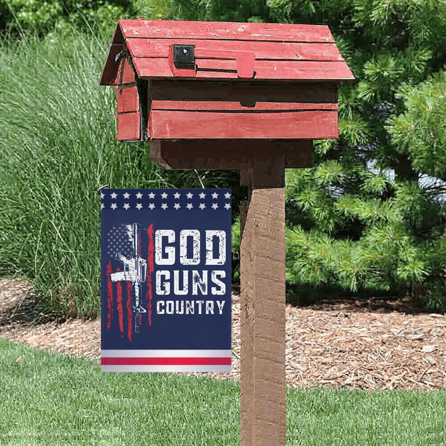 God Guns Country Garden Flag-Double Sided Outdoor Flag