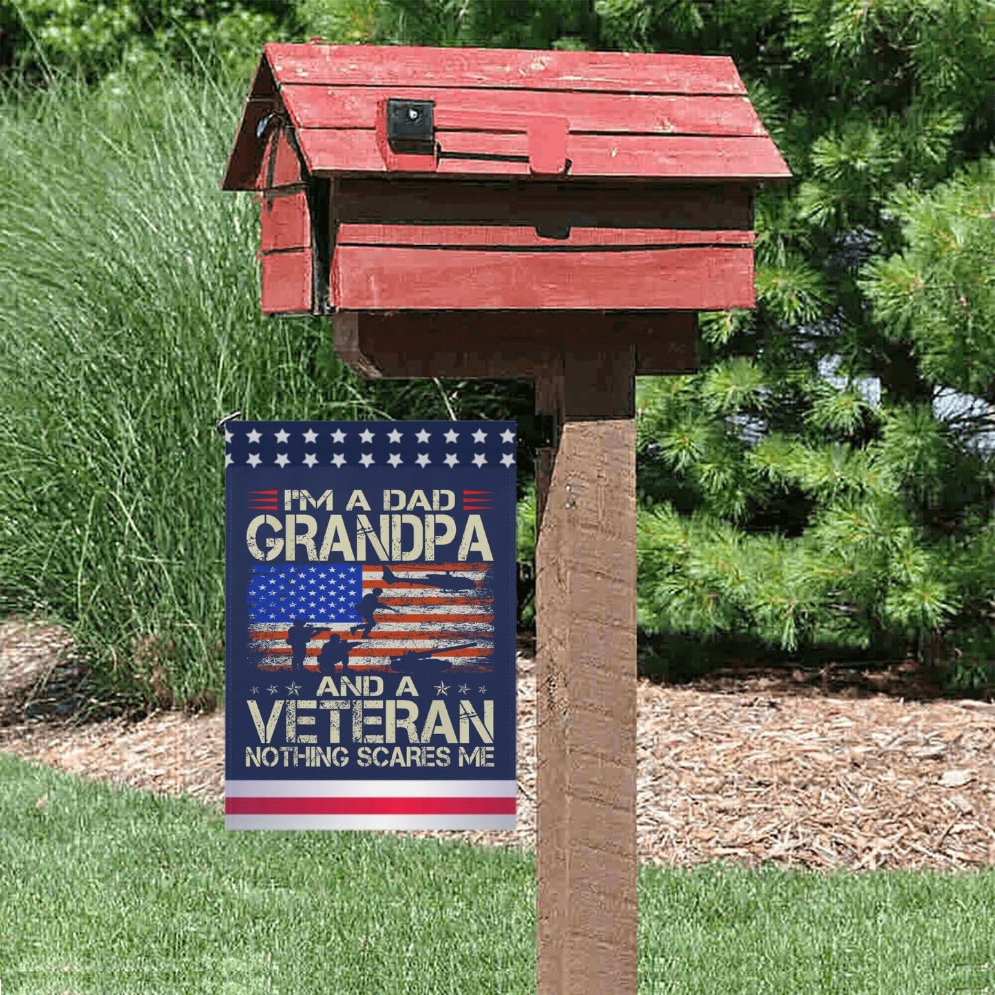 I'm A Dad Grandpa And A Veteran Garden Flags One Size Double Sided Humorous House Flag Double Sided For House Yard Flag