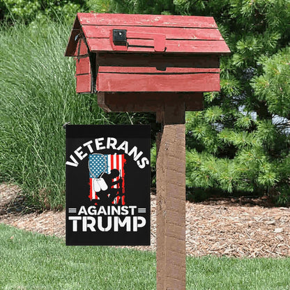 Veteran Against Trump Funny Garden Flag