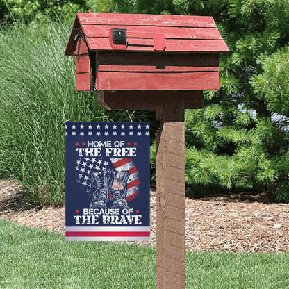 Home Of The Frees Because Of The Brave Yard Flags One Size Art Yard Flags Double Sided Outdoor Small Garden Flag