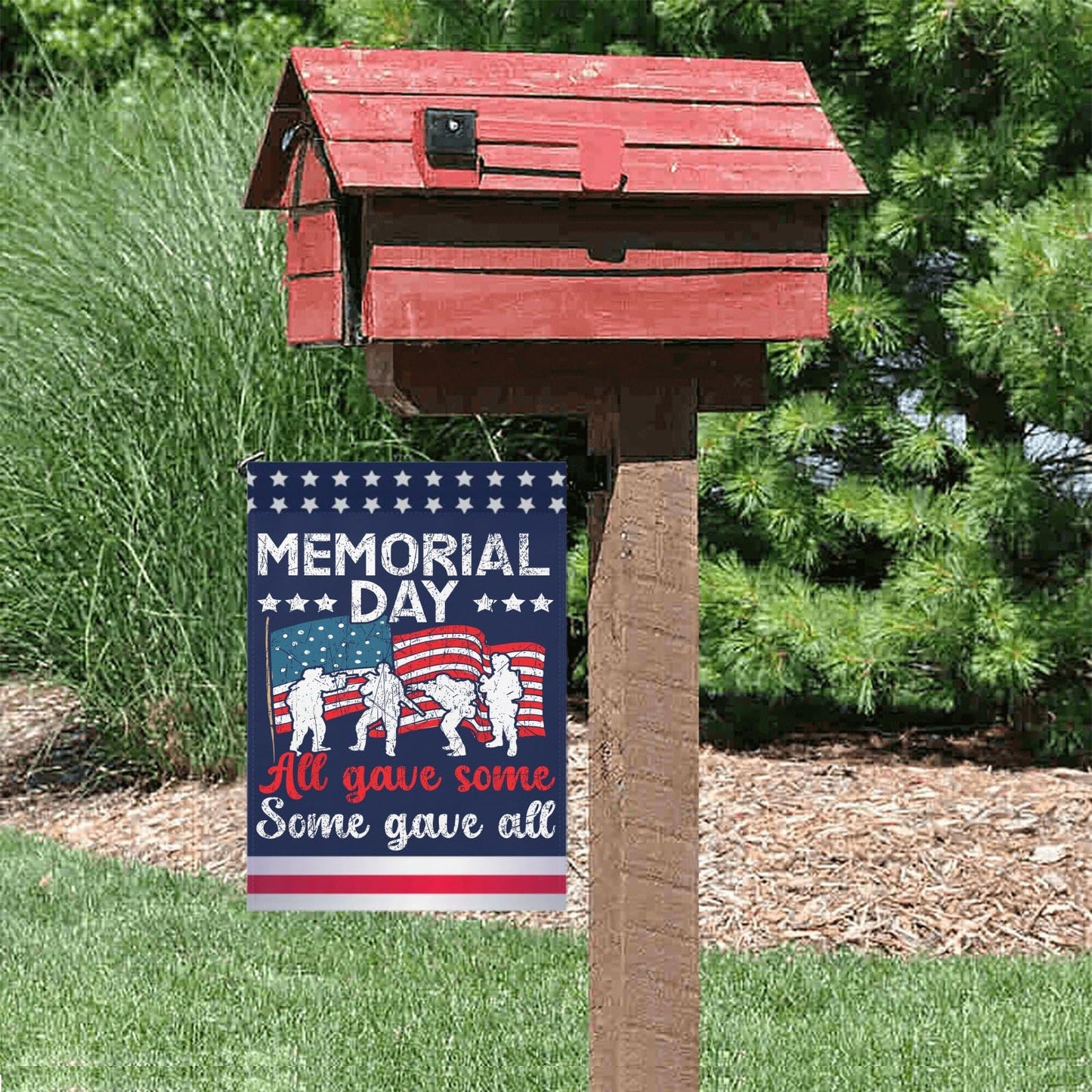 Humorous Double-Sided Outdoor Flag for Garden - All Gave Some Some Gave All