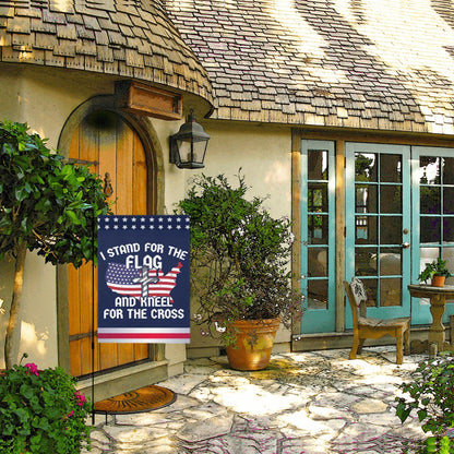I Stand For The Flag And Kneel For The Cross Outdoor Flags One Size Double Sided Hilarious Yard Flags Double Sided House Funny Garden Flags